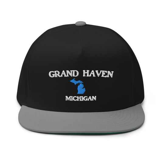 'Grand Haven' Flat Bill Snapback (w/ Michigan Outline)