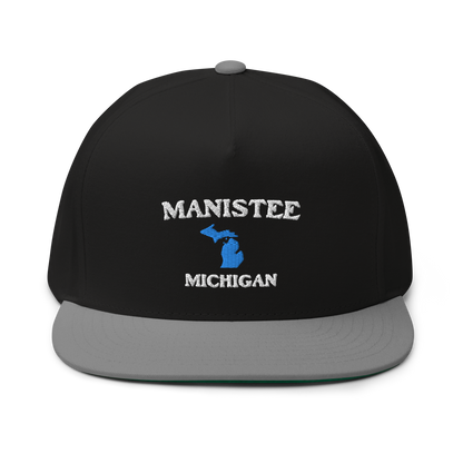 'Manistee Michigan' Flat Bill Snapback (w/ Michigan Outline)