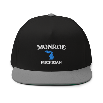 'Monroe Michigan' Flat Bill Snapback (w/ Michigan Outline)