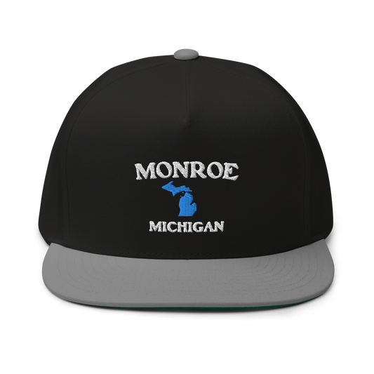 'Monroe Michigan' Flat Bill Snapback (w/ Michigan Outline)