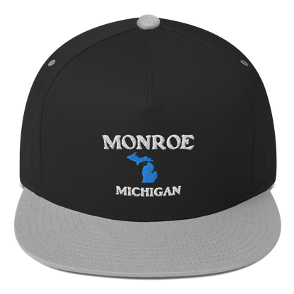 'Monroe Michigan' Flat Bill Snapback (w/ Michigan Outline)