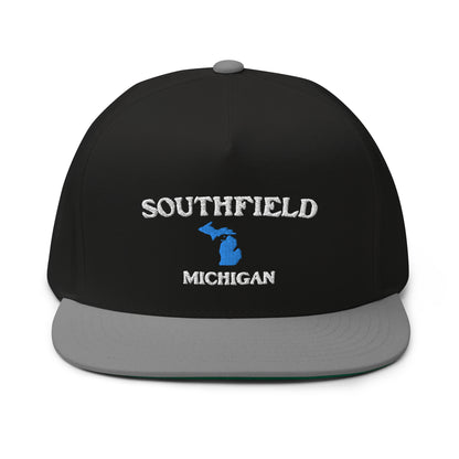 'Southfield Michigan' Flat Bill Snapback (w/ Michigan Outline)