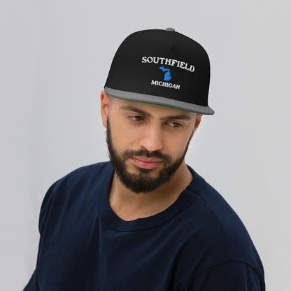 'Southfield Michigan' Flat Bill Snapback (w/ Michigan Outline)