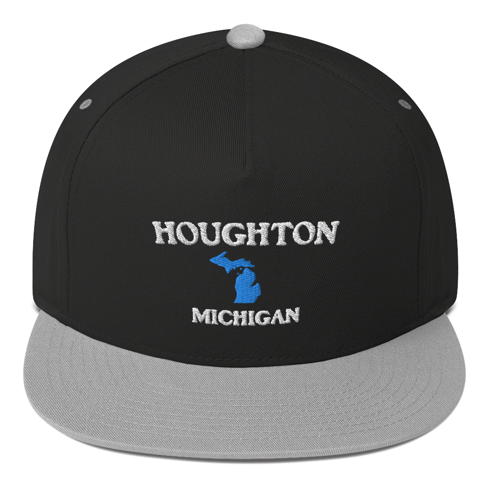 'Houghton Michigan' Flat Bill Snapback (w/ Michigan Outline)