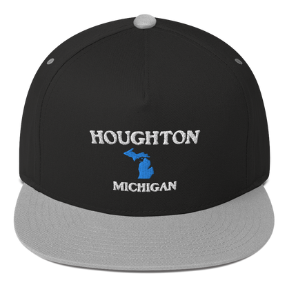 'Houghton Michigan' Flat Bill Snapback (w/ Michigan Outline)