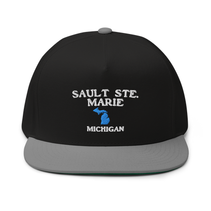 'Sault Ste. Marie' Flat Bill Snapback (w/ Michigan Outline)