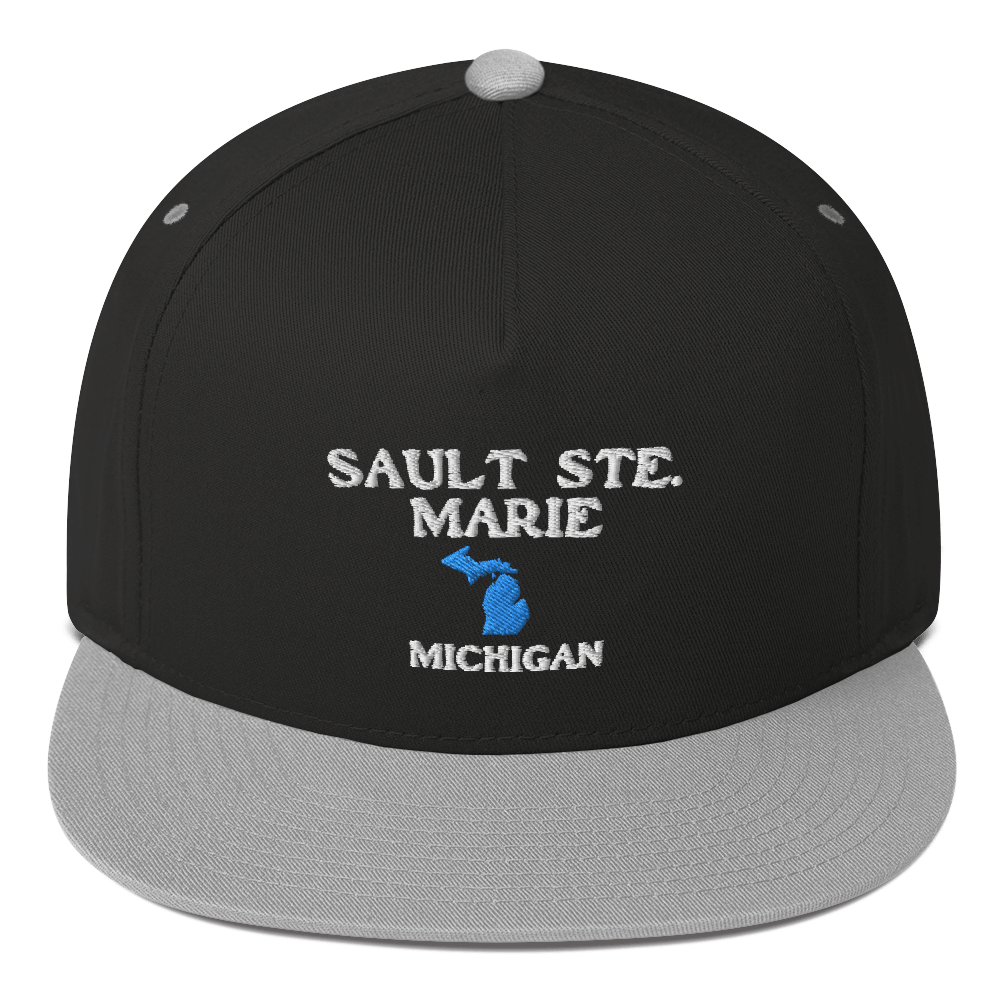 'Sault Ste. Marie' Flat Bill Snapback (w/ Michigan Outline)