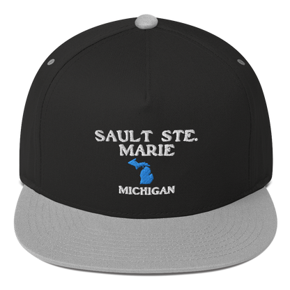 'Sault Ste. Marie' Flat Bill Snapback (w/ Michigan Outline)