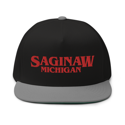 'Saginaw Michigan' Flat Bill Snapback (1980s Drama Parody)