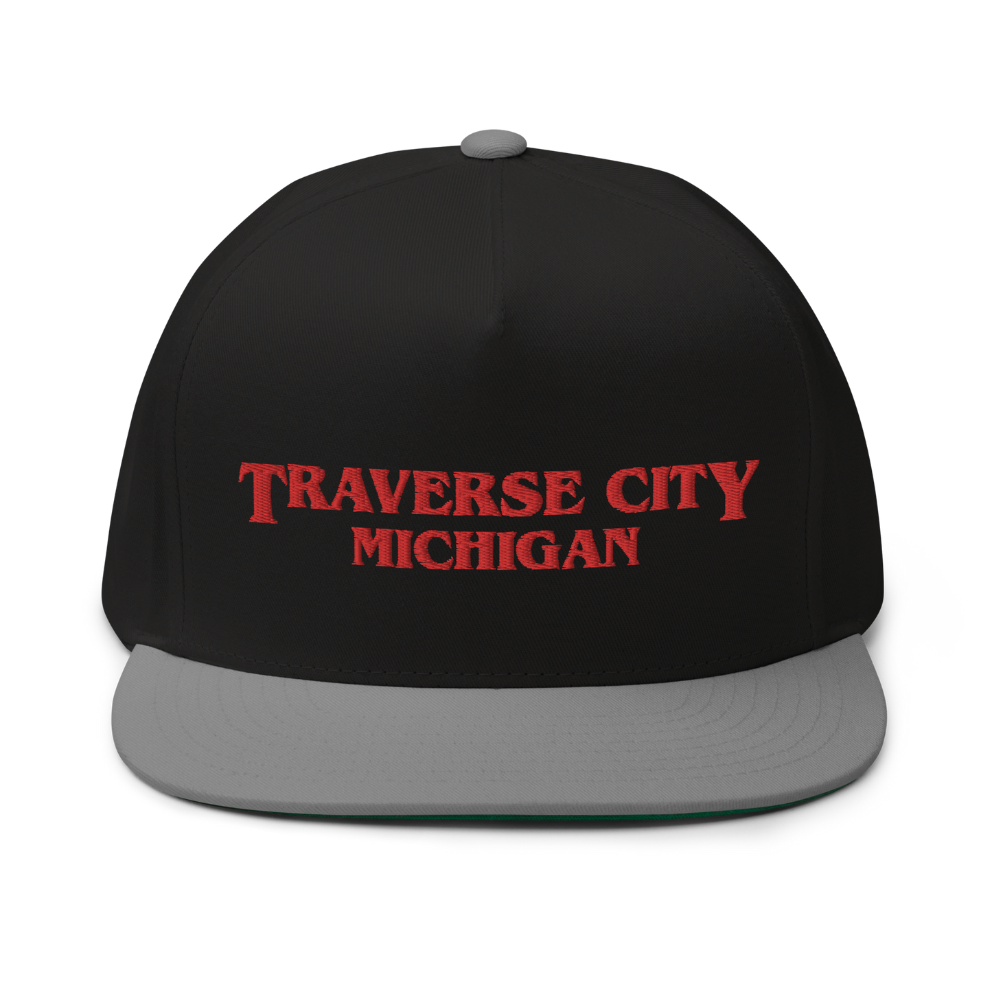 'Traverse City Michigan' Flat Bill Snapback (1980s Drama Parody)