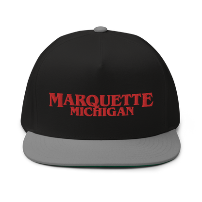 'Marquette Michigan' Flat Bill Snapback (1980s Drama Parody)