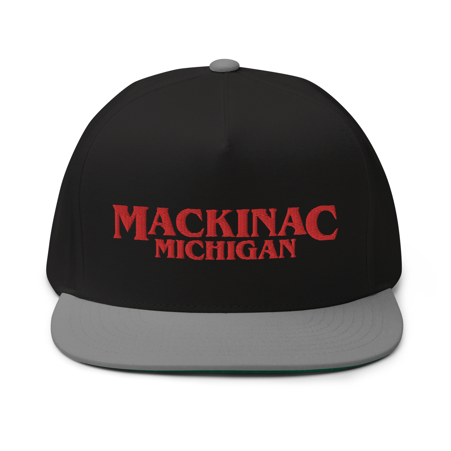 'Mackinac Michigan' Flat Bill Snapback (1980s Drama Parody)