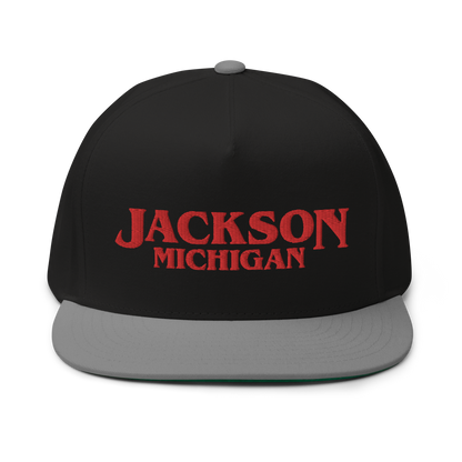 'Jackson Michigan' Flat Bill Snapback (1980s Drama Parody)