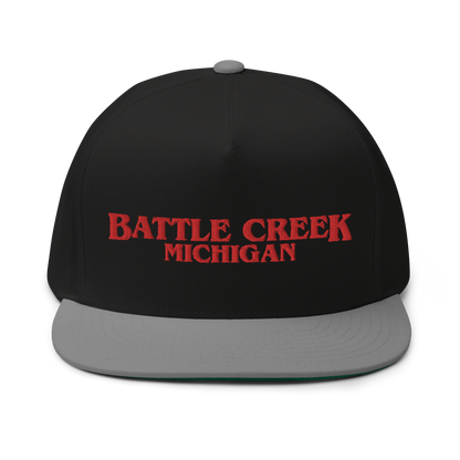 'Battle Creek Michigan' Flat Bill Snapback (1980s Drama Parody)