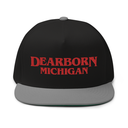 'Dearborn Michigan' Flat Bill Snapback (1980s Drama Parody)