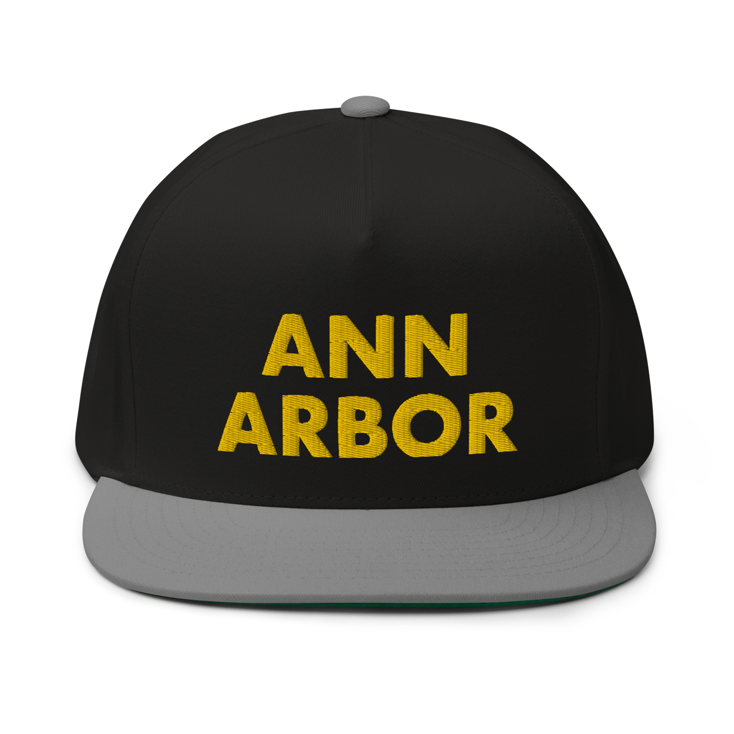 'Ann Arbor' Flat Bill Snapback | Gold Embroidery