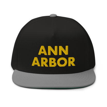 'Ann Arbor' Flat Bill Snapback | Gold Embroidery