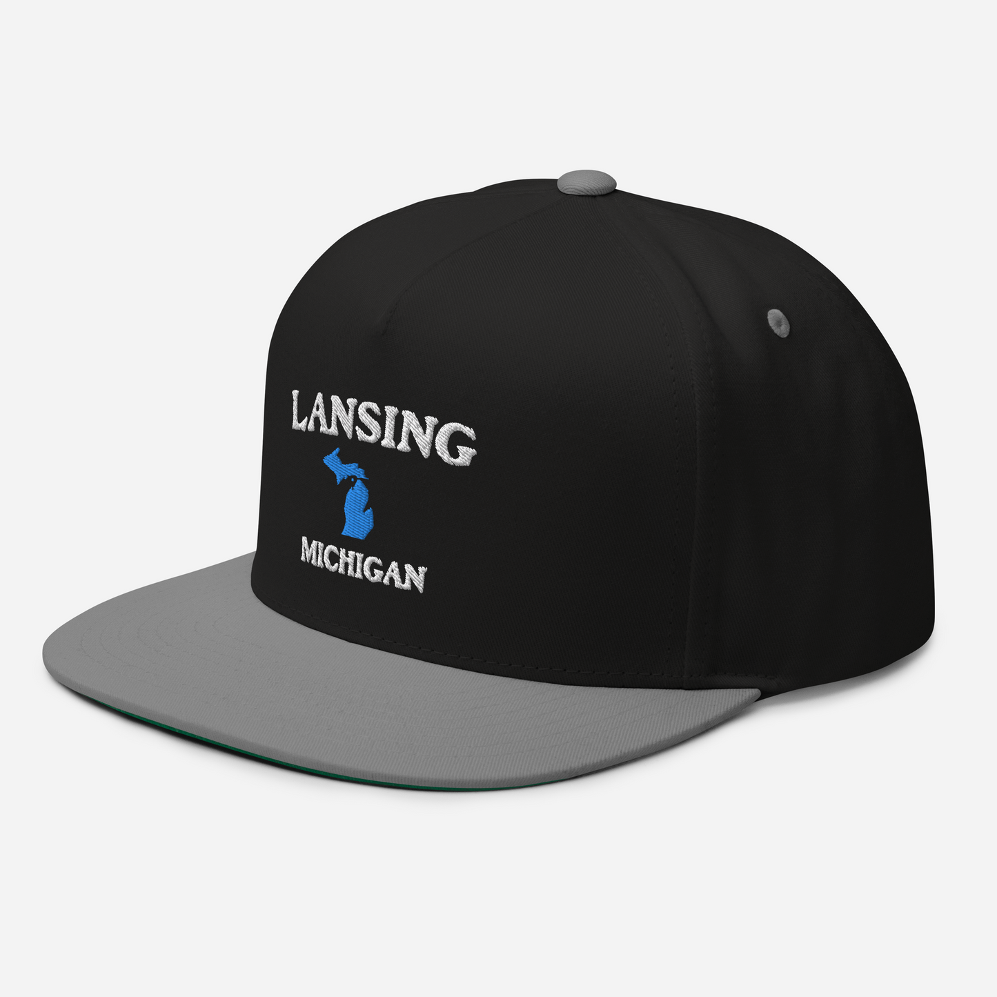 'Lansing Michigan' Flat Bill Snapback (w/ Michigan Outline)