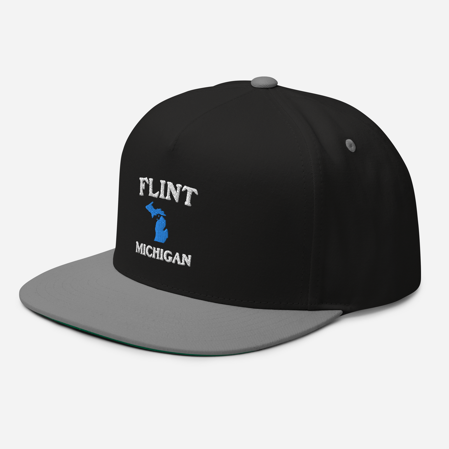 'Flint Michigan' Flat Bill Snapback (w/ Michigan Outline)