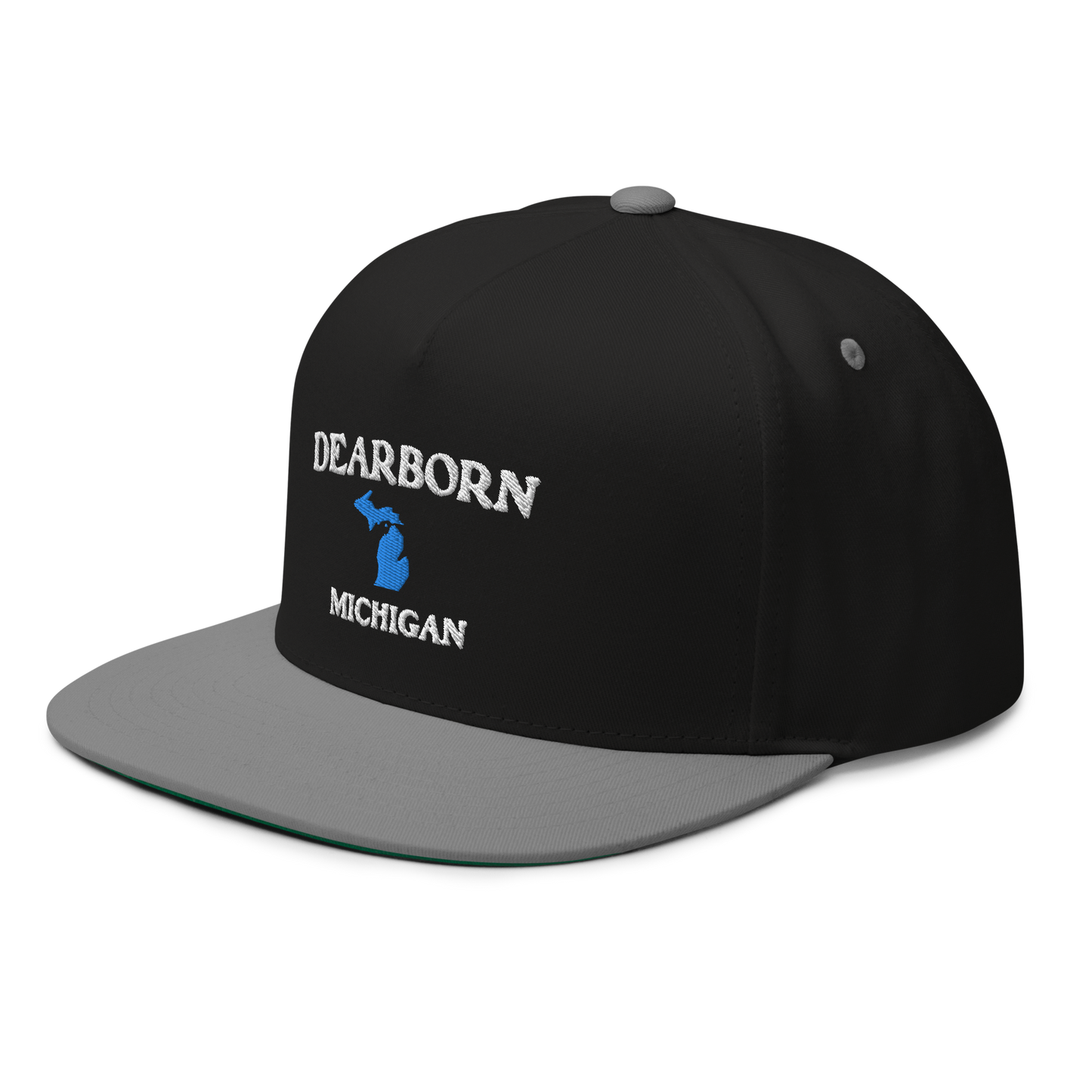 'Dearborn Michigan' Flat Bill Snapback (w/ Michigan Outline)