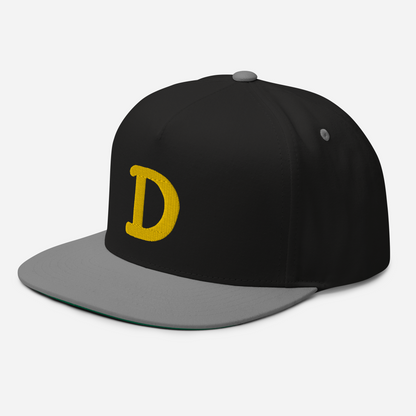 Detroit 'Old French D' Flat Bill Snapback | Gold Embroidery