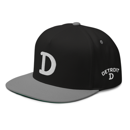 Detroit 'Old French D' Flat Bill Snapback (w/ Side Design)