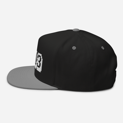 Detroit '313' Flat Bill Cap (Arcade Font) | White/Black Embroidery - Circumspice Michigan