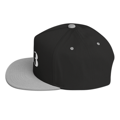 Detroit '313' Flat Bill Cap (Art Deco Font) | White/Black Embroidery - Circumspice Michigan