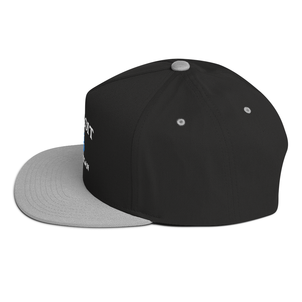 'Detroit Michigan' Flat Bill Snapback Cap (w/ Michigan Outline)