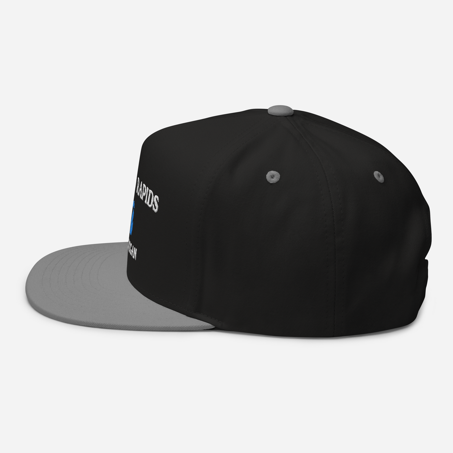 'Grand Rapids Michigan' Flat Bill Snapback Cap (w/ Michigan Outline)