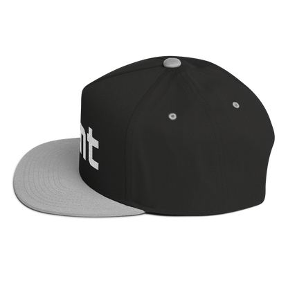 'Flint' Flat Bill Snapback | White/Black Embroidery