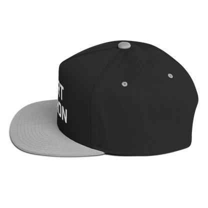 'Port Huron' Flat Bill Snapback | White/Black Embroidery