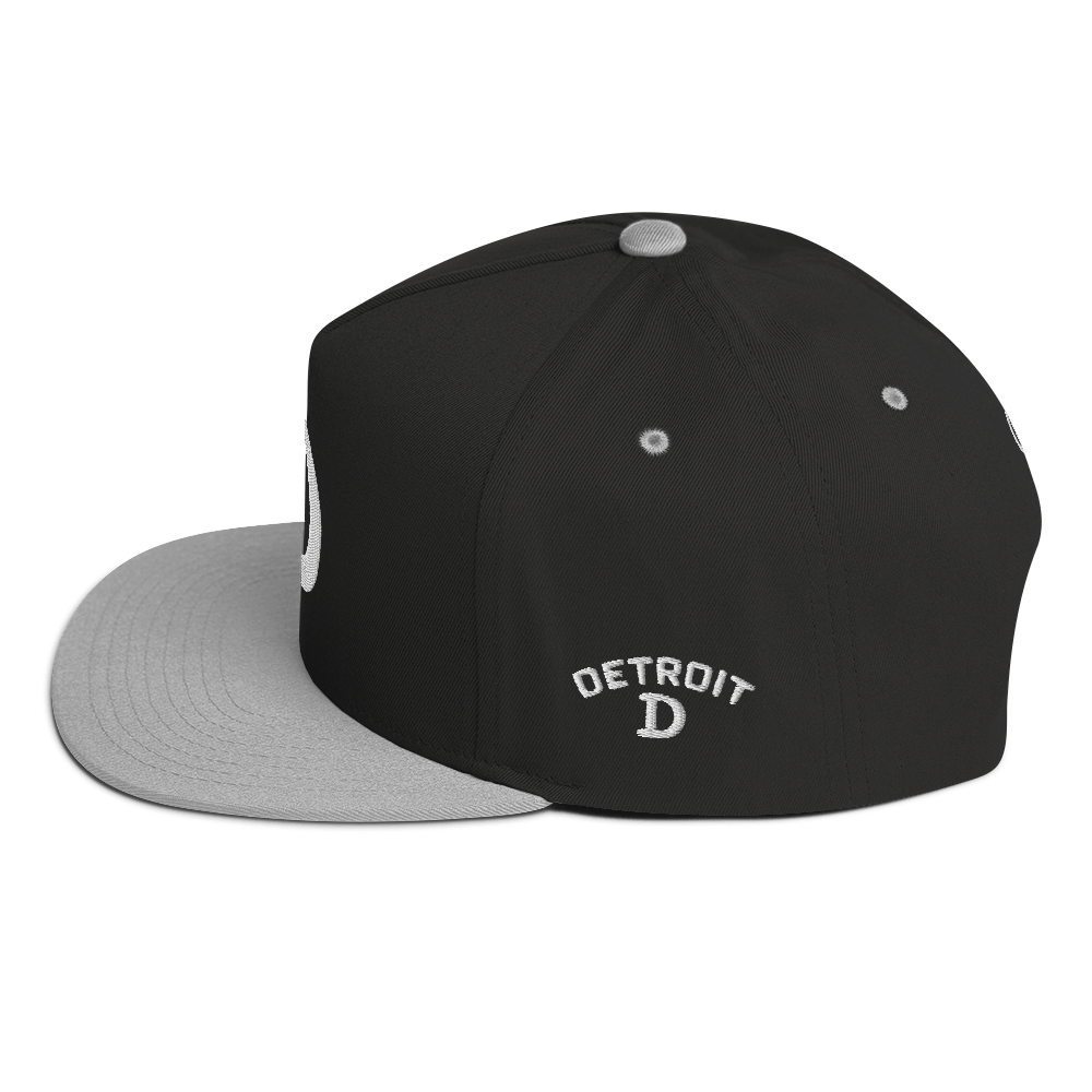 Detroit 'Old French D' Flat Bill Snapback (w/ Side Design)