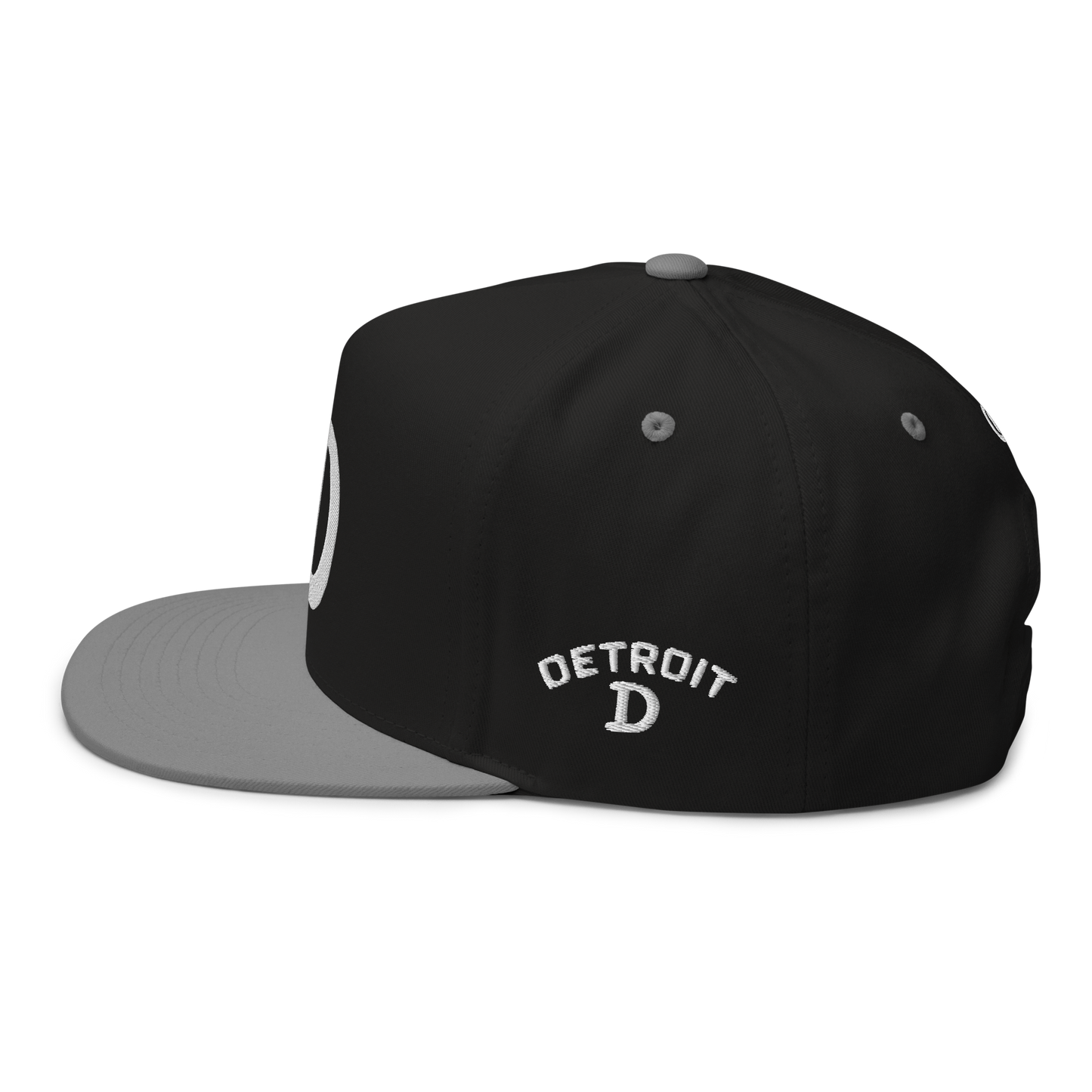 Detroit 'Old French D' Flat Bill Snapback (w/ Side Design)