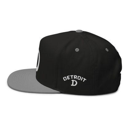 Detroit 'Old French D' Flat Bill Snapback (w/ Side Design)