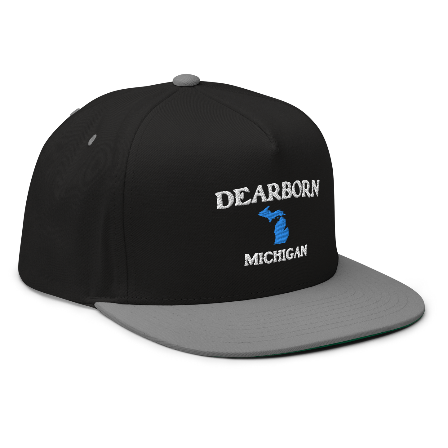 'Dearborn Michigan' Flat Bill Snapback (w/ Michigan Outline)