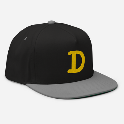 Detroit 'Old French D' Flat Bill Snapback | Gold Embroidery