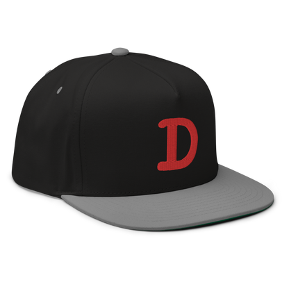 Detroit 'Old French D' Flat Bill Snapback | Red Embroidery