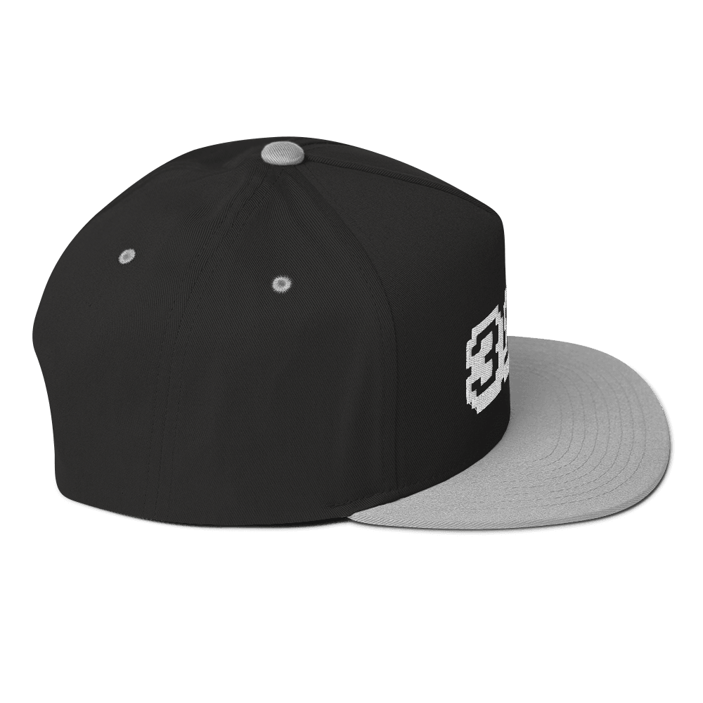 Detroit '313' Flat Bill Cap (Arcade Font) | White/Black Embroidery - Circumspice Michigan