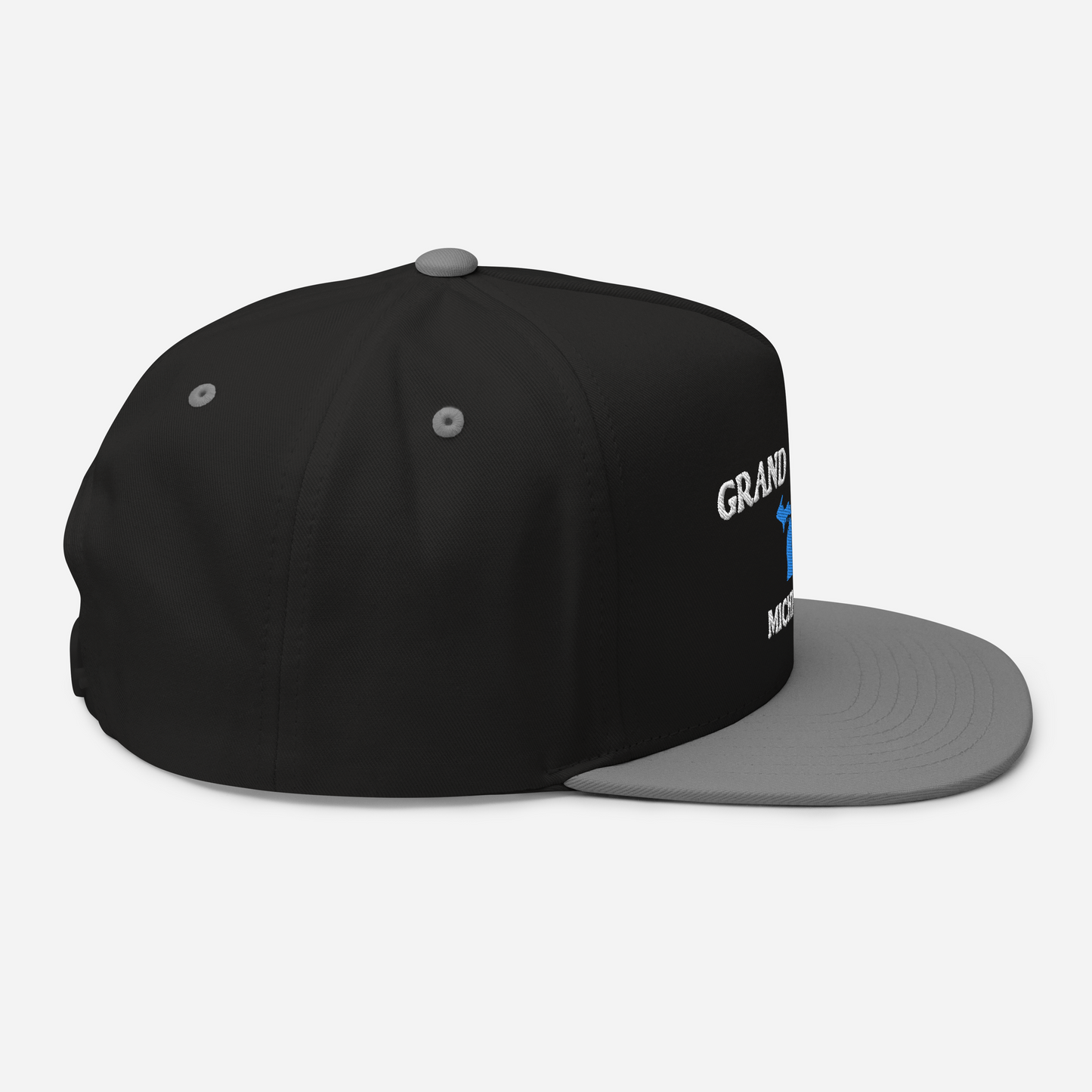 'Grand Rapids Michigan' Flat Bill Snapback Cap (w/ Michigan Outline)