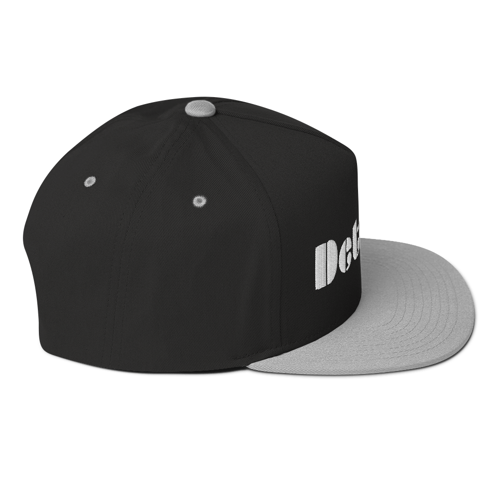 'Detroit' Flat Bill Snapback | White/Black Embridery