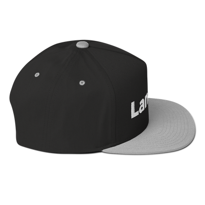 'Lansing' Flat Bill Snapback | White/Black Embroidery