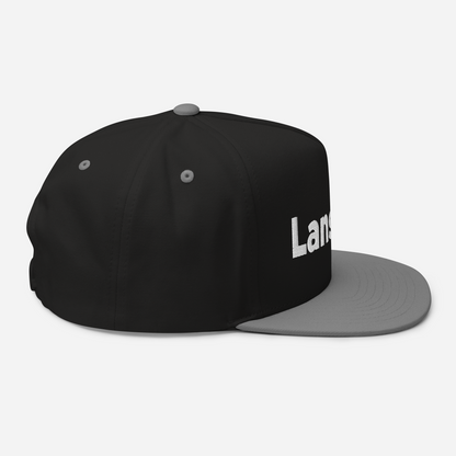 'Lansing' Flat Bill Snapback | White/Black Embroidery