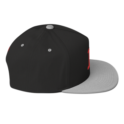 Detroit 'Old French D' Flat Bill Snapback (w/ Side Design) | Red Embroidery