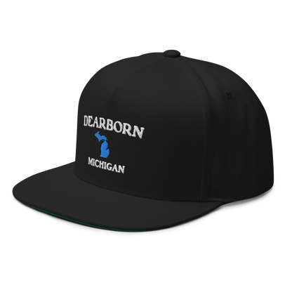 'Dearborn Michigan' Flat Bill Snapback (w/ Michigan Outline)