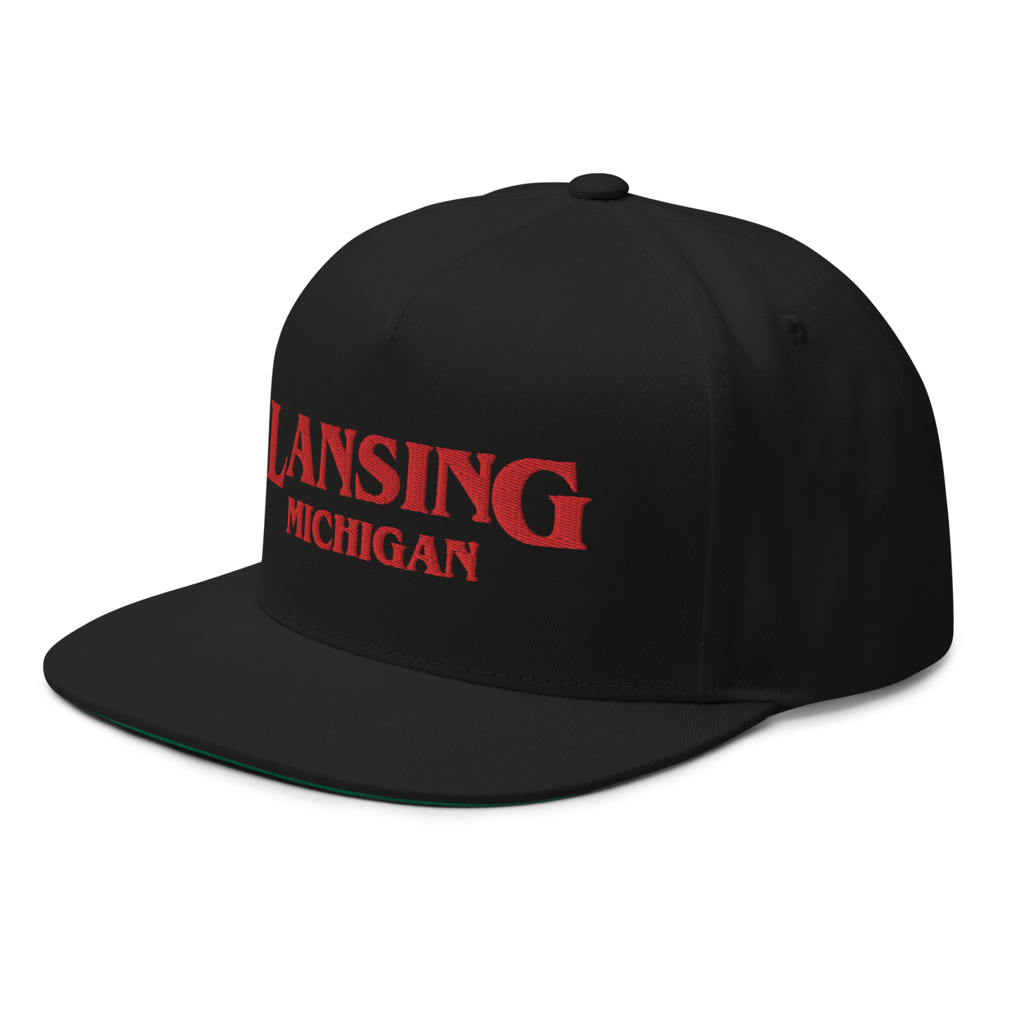 'Lansing Michigan' Flat Bill Snapback (1980s Drama Parody)