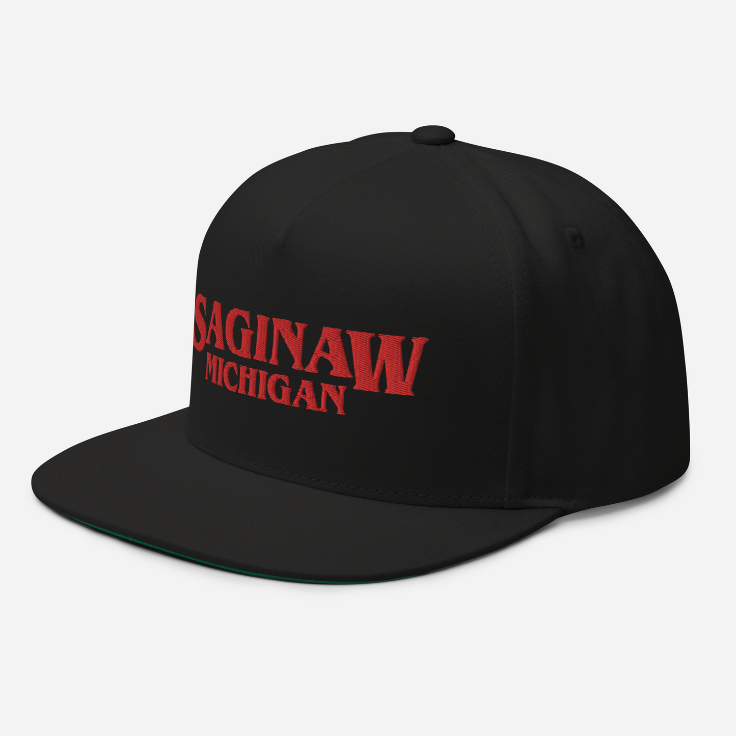 'Saginaw Michigan' Flat Bill Snapback (1980s Drama Parody)