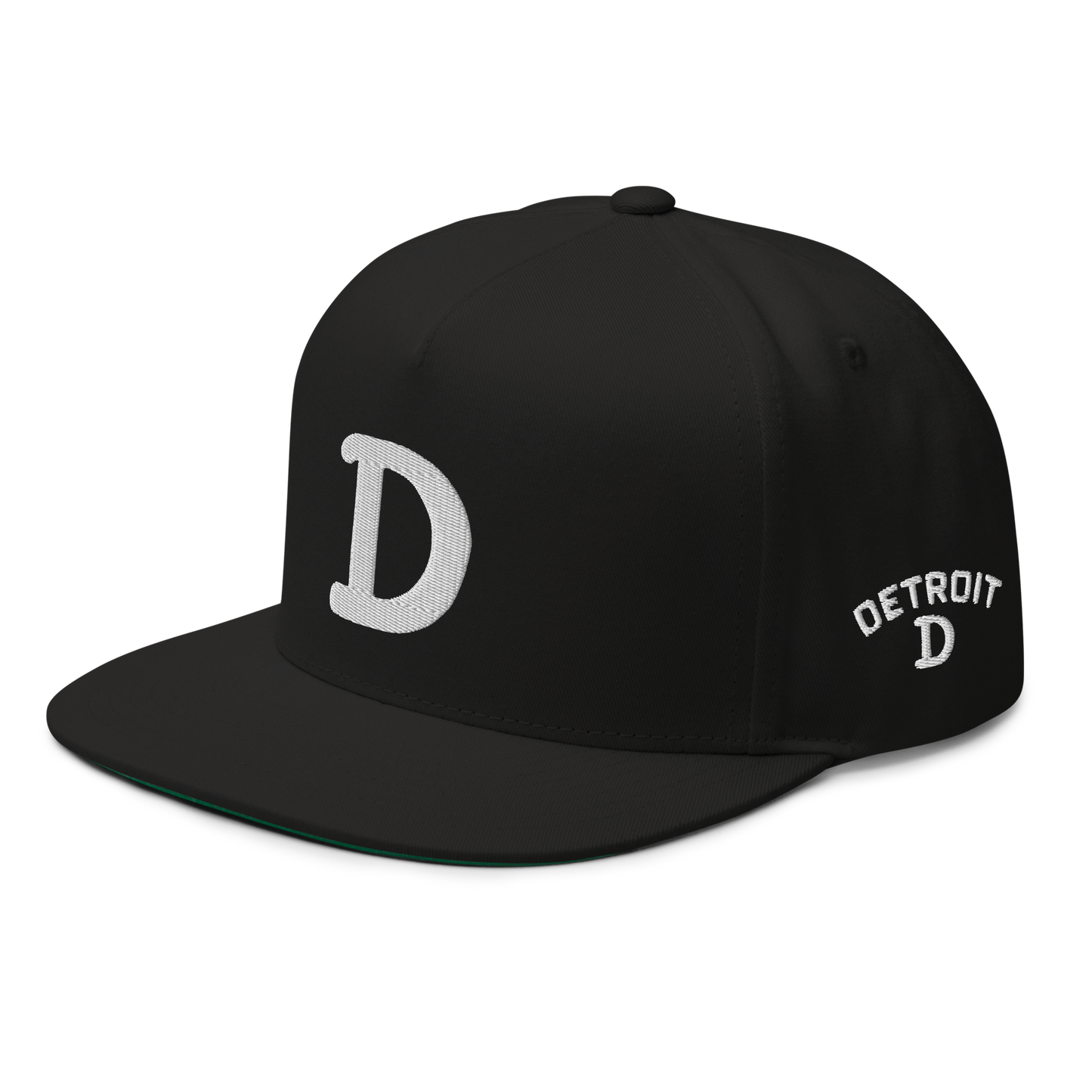 Detroit 'Old French D' Flat Bill Snapback (w/ Side Design)