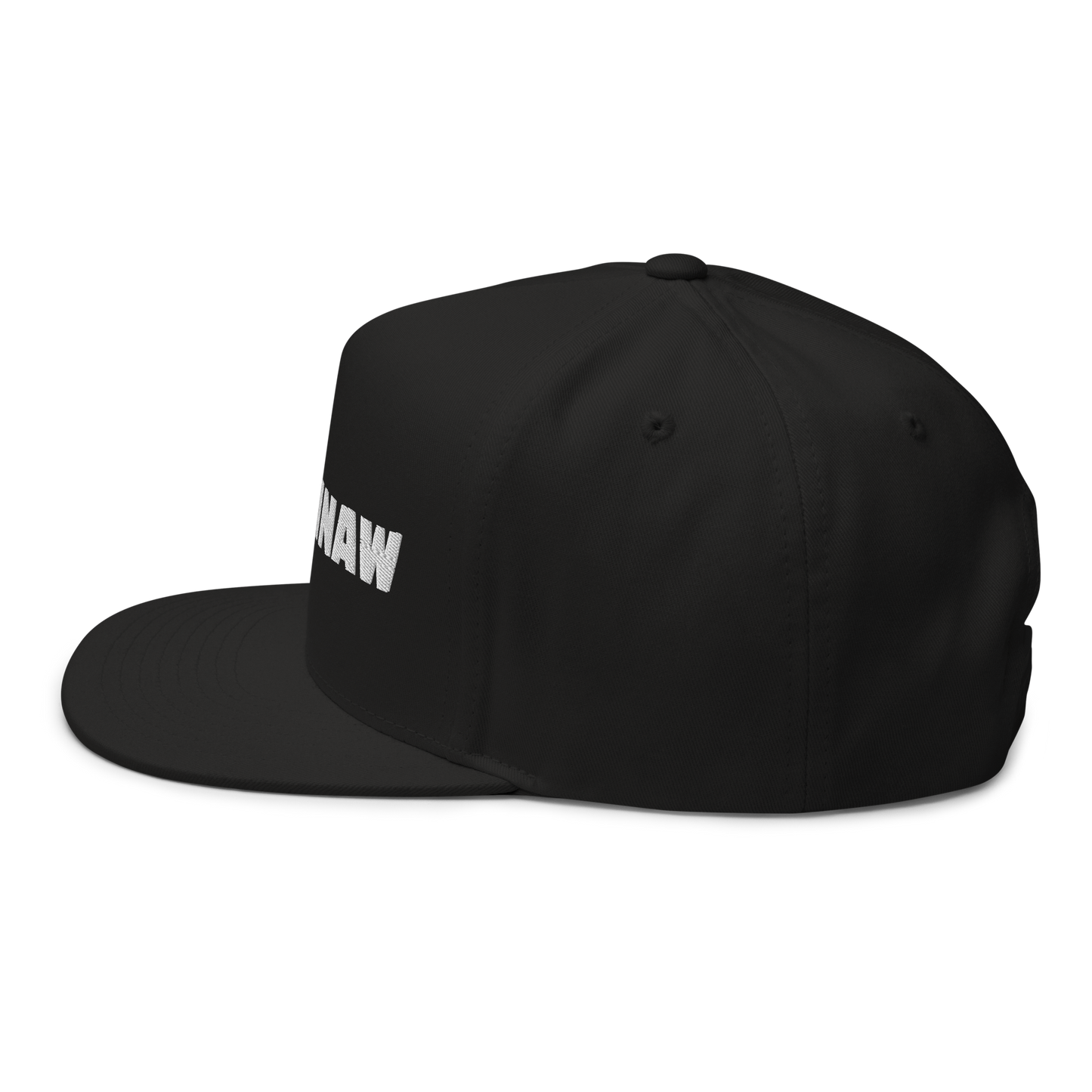 'Saginaw' Flat Bill Snapback | White/Black Embroidery