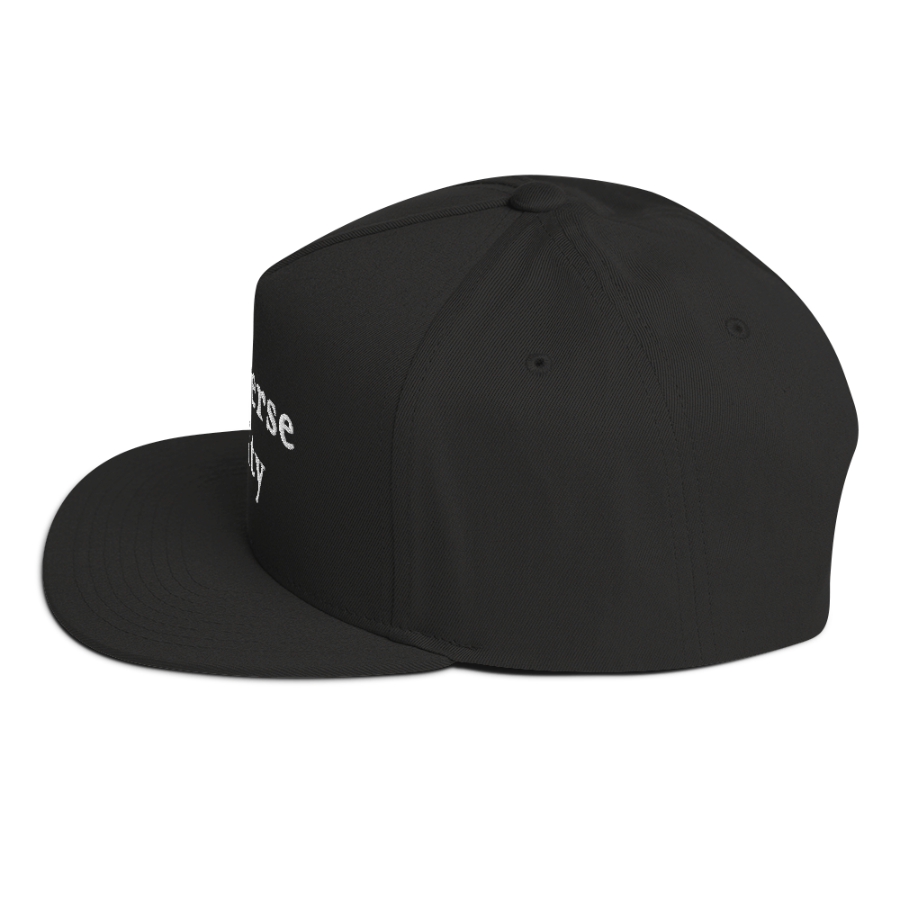 'Traverse City' Flat Bill Snapback | White/Black Embroidery